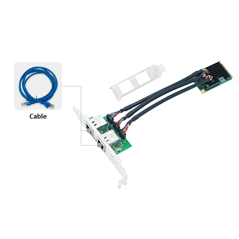 Tarjeta Ethernet de red Gigabit Mini pci-express, puerto Dual, adaptador Lan RJ45, 10/100/1000Mbps, Chip Intel I350, LR-LINK 2217PT