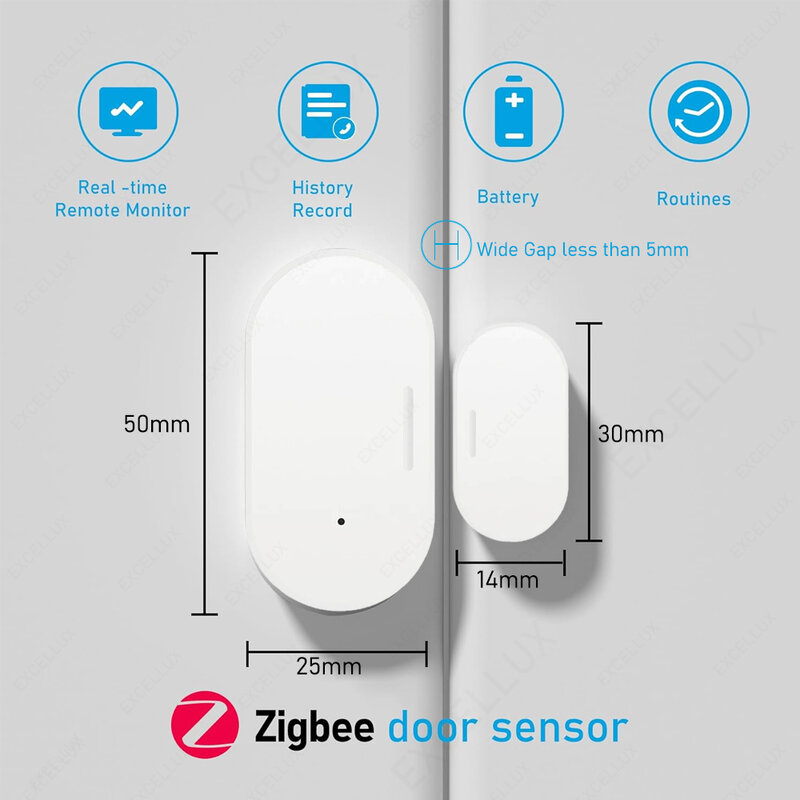 Смарт-датчик двери ZigBee Z2MQTT, детекторы открытия и закрытия дверей, управление EWelink через Alexa Google Home