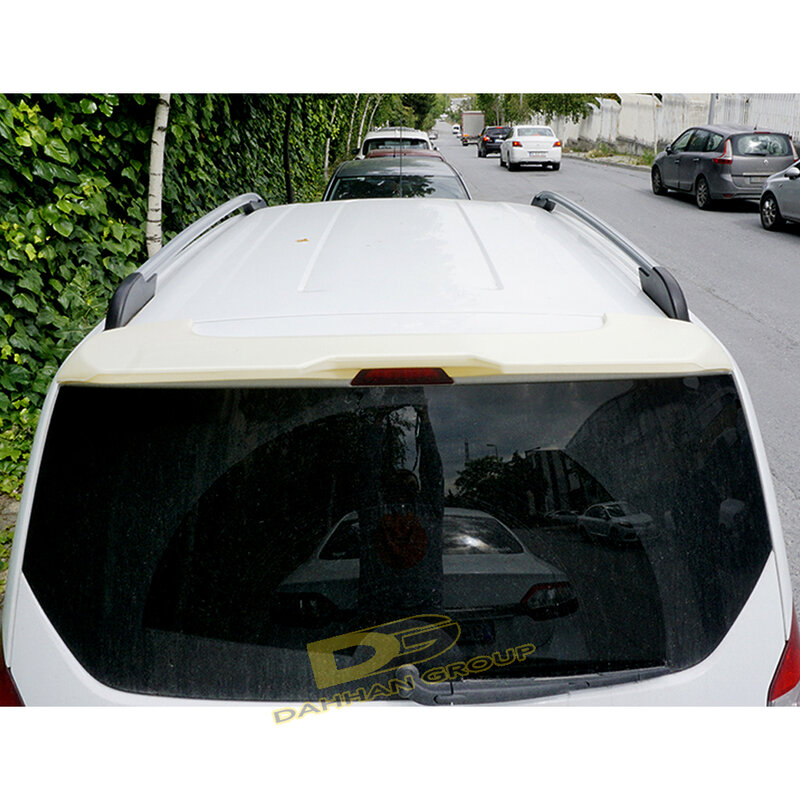 Spoiler de Telhado Traseiro, Superfície Pintada ou Crua, Kit Minivan Plástico ABS, Ford Transit Courier 2014-Up Race Style, Alta Qualidade