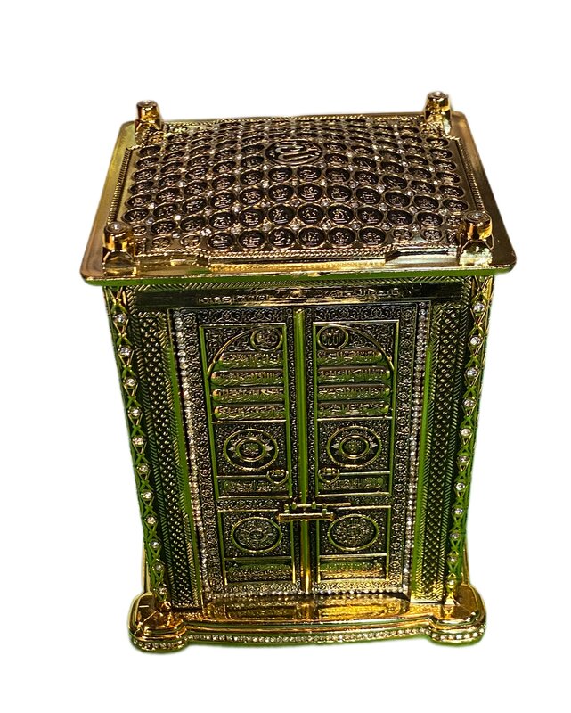 Juego de regalo de lujo del Corán, baratija dorada, diseño de Kaba, juego de regalo islámico, artículos musulmanes, productos musulmanes, Moshaf