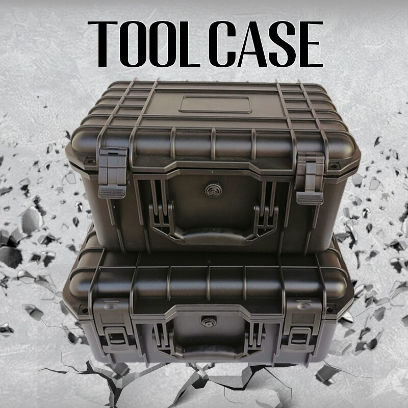 Impermeável difícil Carry Case com esponja, Toolbox plástico, Tool Box, Storage Bag, Safety Instrument Suitcase, Organizador