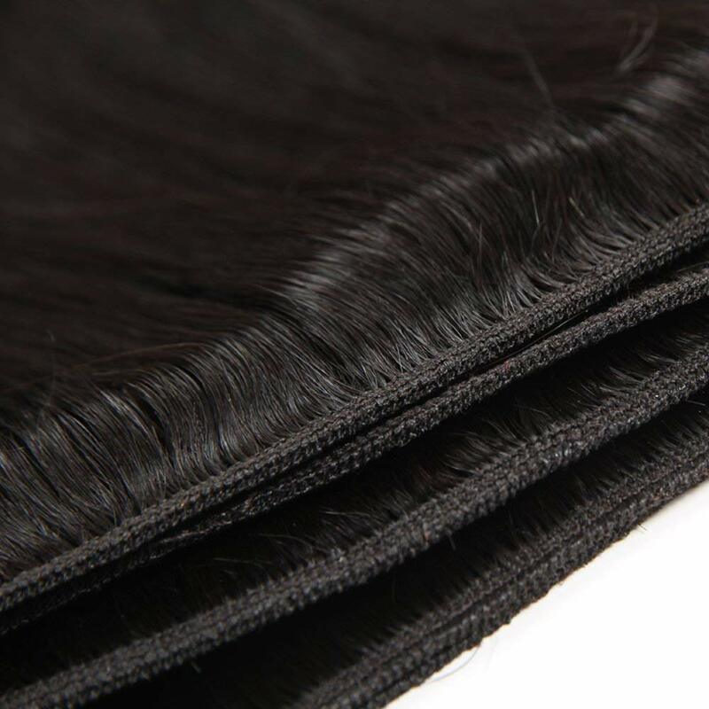 Bundel lurus rambut manusia 22 24 26 inci 12A bundel rambut manusia Virgin Brasil rambut lurus 100% rambut manusia yang belum diproses # 1B