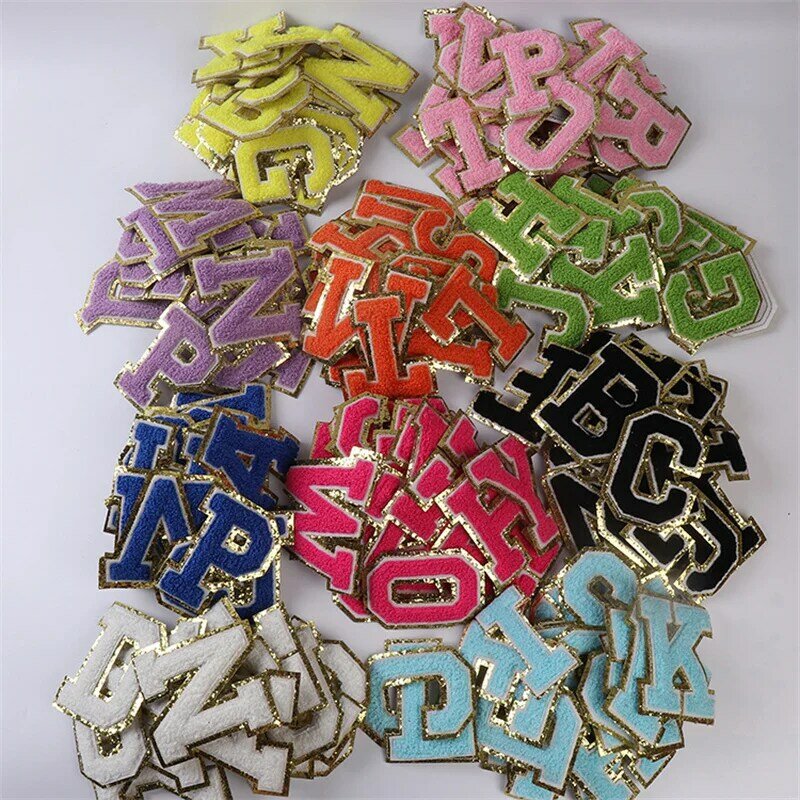 Juego de 26 pegatinas del alfabeto, tamaño 8cm, letras, parche para planchar, accesorios para bolsos, Kit de bolsas DIY