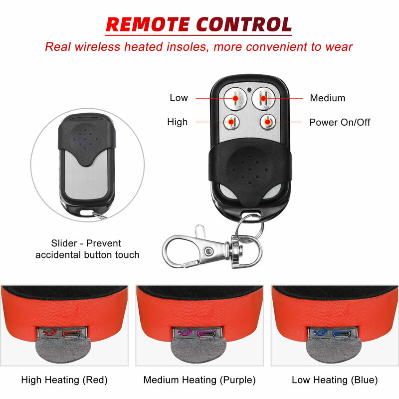 Akumulator podgrzewane wkładki dla kobiet mężczyzn, elektrycznie podgrzewane wkładki podgrzewane wkładki z pilotem, bezprzewodowy ogrzewacz do stóp do polowania na ryby