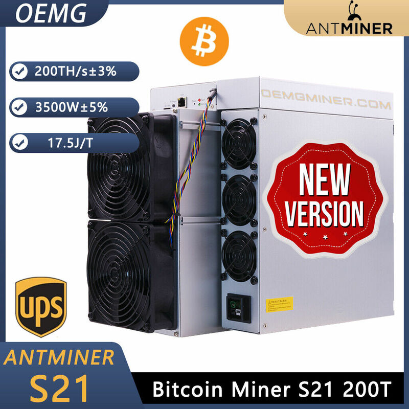 Ep-auténtico Bitmain Antminer S21 200TH/s 3500W (consumo de energía) Bitcoin ASIC Miner