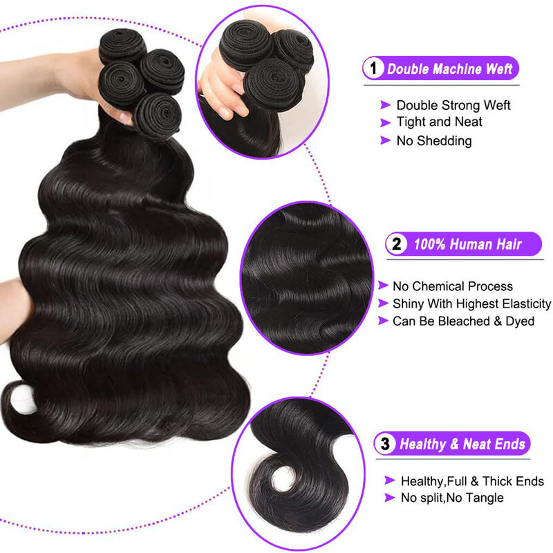 Body Wave Bundels Met 13X4 Frontale Braziliaanse Hair Weave 3 Bundels Met Frontale Natuurlijke Menselijk Haar Bundels Remy Hair Met