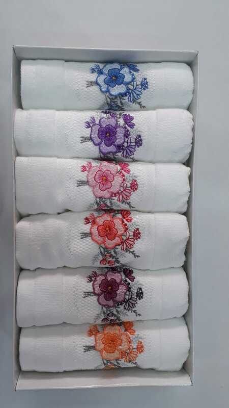Juego de toallas turcas de algodón puro, juego de toallas de cocina bordadas, 30x50 cm, 6 unidades