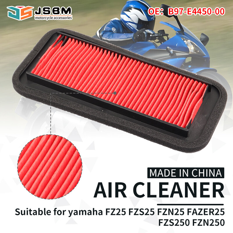 JSBM silnik motocyklowy filtr powietrza wlot powietrza element filtra część czyszcząca dla Yamaha FZ25 FZS25 FAZER25 indie Yamaha Feather 25 filtr powietrza B97-E4450-00