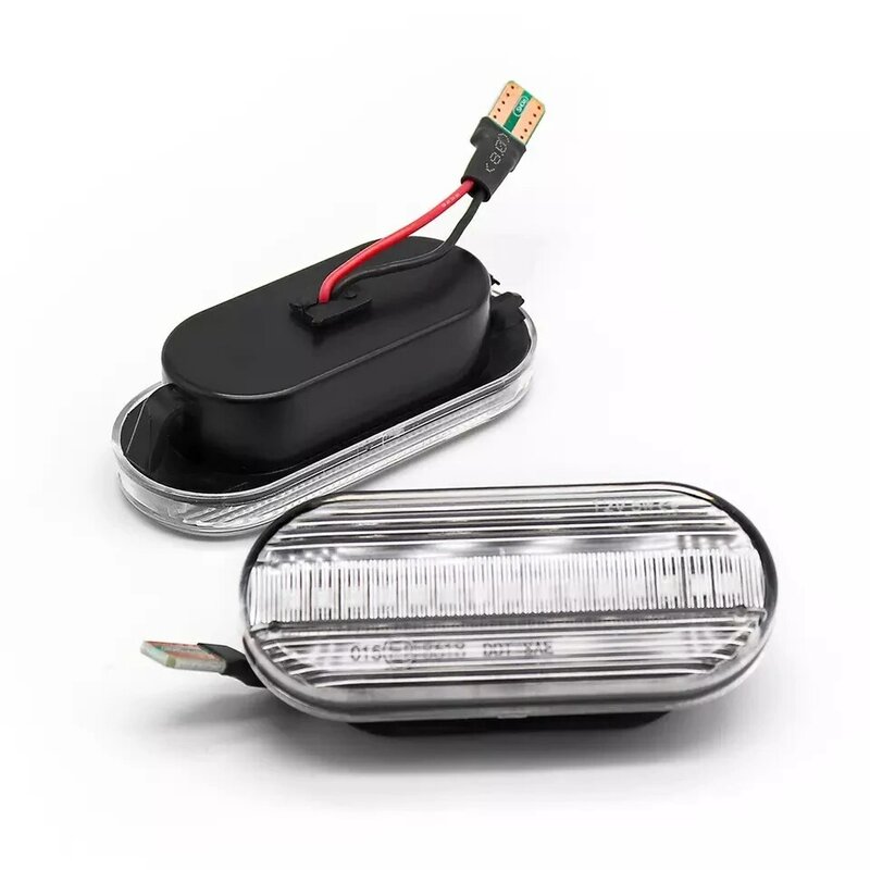 QCDIN-Luz LED de giro ámbar para coche, indicador lateral de flujo dinámico de 2 piezas para VW Golf 3, Golf 4, Plug and Play