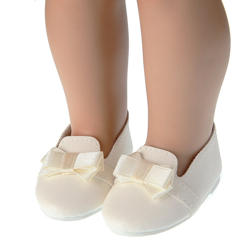 Doll Shoes 7cm Fashion High-quality 18 Inch American Doll Shoes PU Leather Shoes For 43cm Reborn Our Generation Doll Girl`s Toy