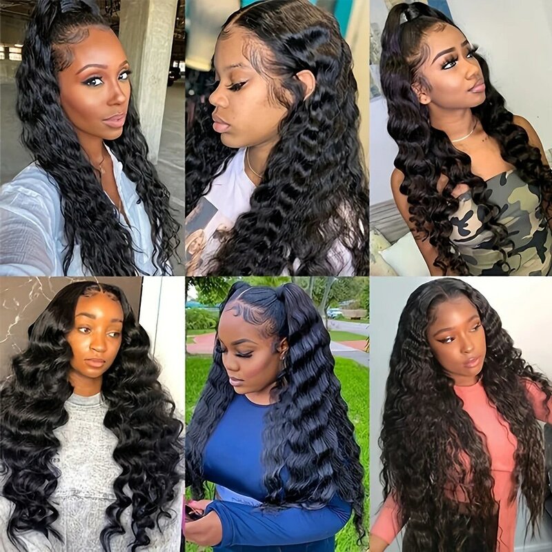 Natural brazilian human hair lace frontal wig 13x6 hd deep wave lace front wig for women choice glueless curly wigs on sale