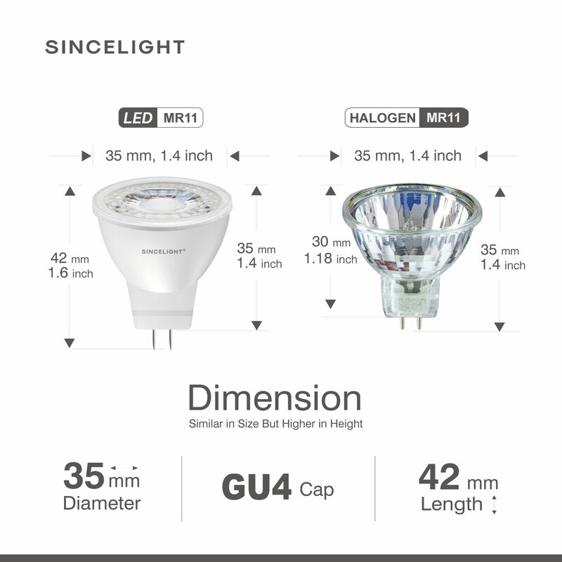 Pack von 6 MR11 GU4 Led-lampe Lampe 3W 12V AC/DC gleich 25W Halogen licht Bi-Pin-Basis Scheinwerfer-birne Für Haus Schlafzimmer Decor