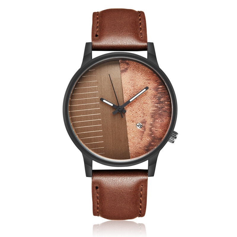 Jam tangan pria relogio masculino, jam tangan Analog Quartz kayu bambu kasual Unisex, hadiah unik untuk pria