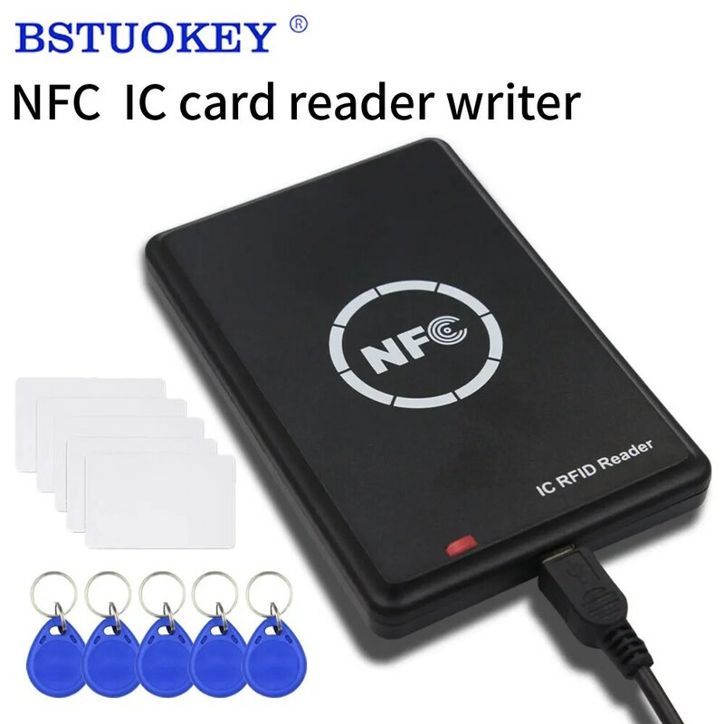 Rfid Copier Duplicator Keyfob Nfc Smart Card Reader Writer 13.56Mhz Gecodeerde Programmeur Usb Uid EM4305 Card Tag Kopie