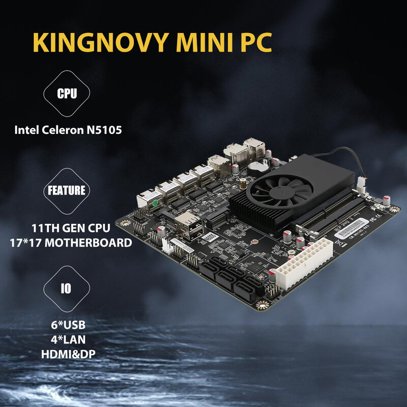 Pentium N5105 Industrial Mini ITX NAS Motherboard Firewall Routing 4x Intel i226-V LAN 2*M.2 NVMe 6*SATA3.0 2*DDR4 DP1.4 HDMI2.0