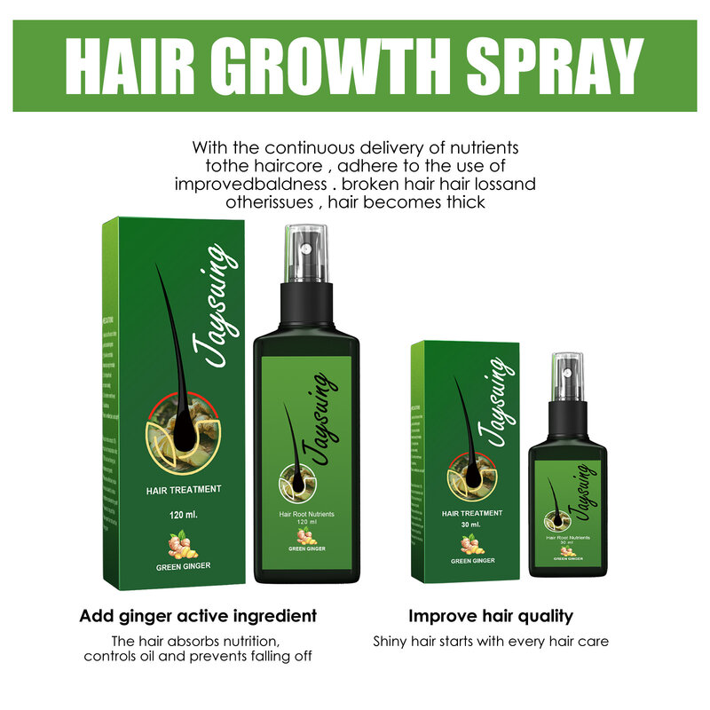Hair Growth Spray Effective Nourishing Root Hair Thick Growth Liquid Anti Hair Loss Ginger Anti-fall Scalp Massage Repair Spray