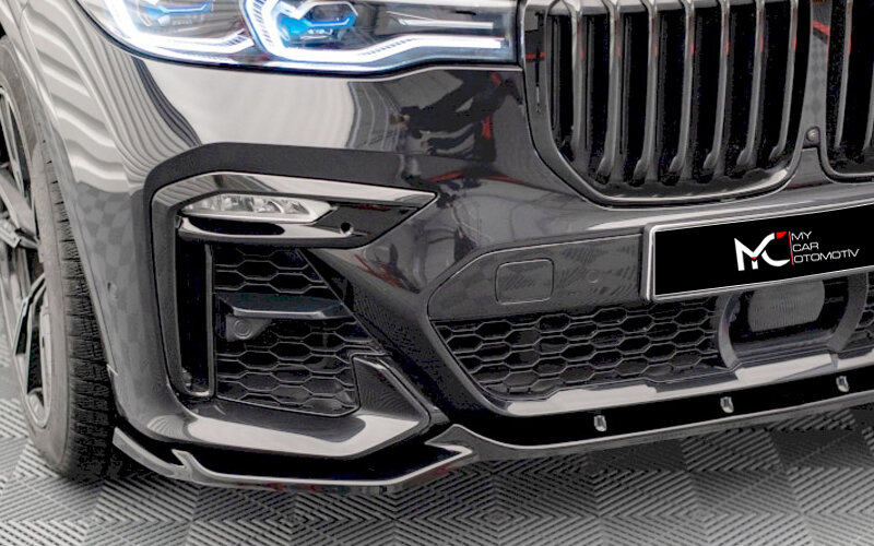 Bibir Pemisah Bumper Depan Desain Max untuk BMW X7 G07 2018 + Spoiler Aksesori Mobil Bibir Penyetelan Mobil
