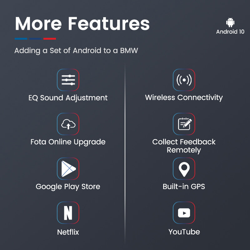 Новая беспроводная ИИ-приставка Carplay, Android 10,0, 4 Гб + 64 ГБ, для BMW ID6, ID7, ID8, 8 ядер, поддержка 4G и Wi-Fi, GPS, Google PLay, Stor