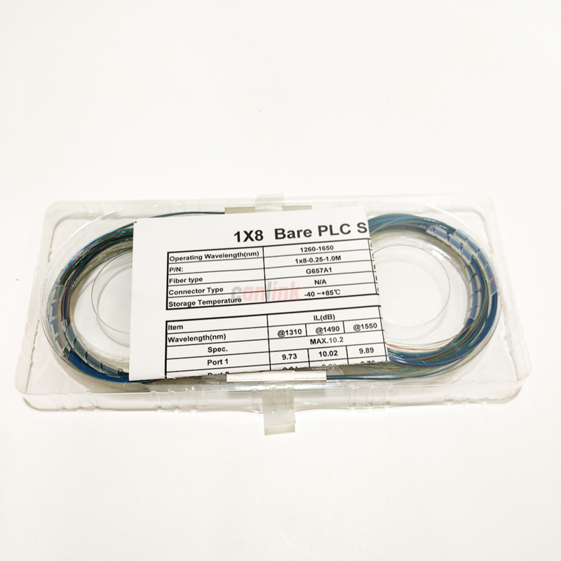 10pcs Color Bare Fiber Optic PLC Splitter Without Connector 1x4 Cable 250um Mini Blockless PLC Splitter