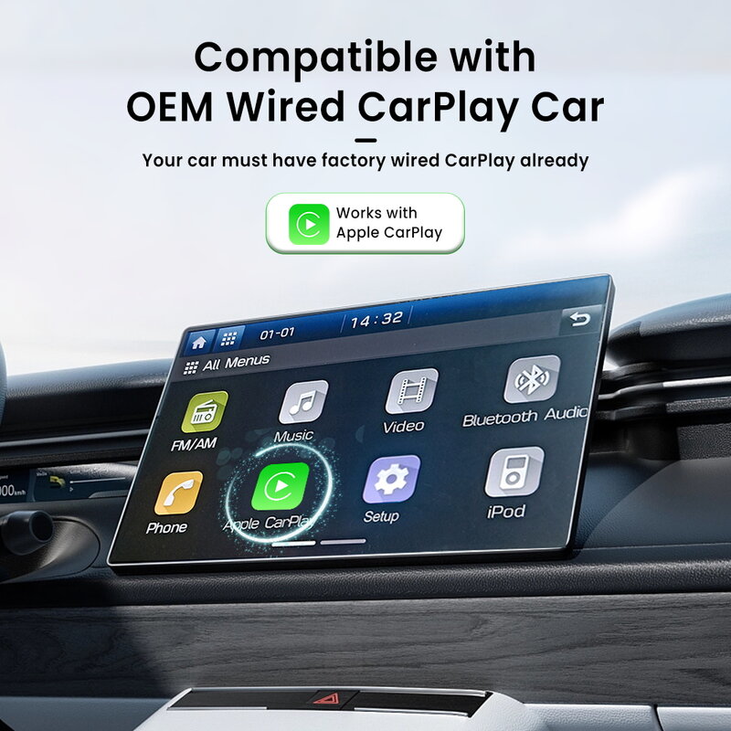 2024 CARLINKIT CAR TV Adaptador HD Video Converter Digital Video Entrada Juega Accesorios para automóviles para OEM Wired CarPlay TV Stick