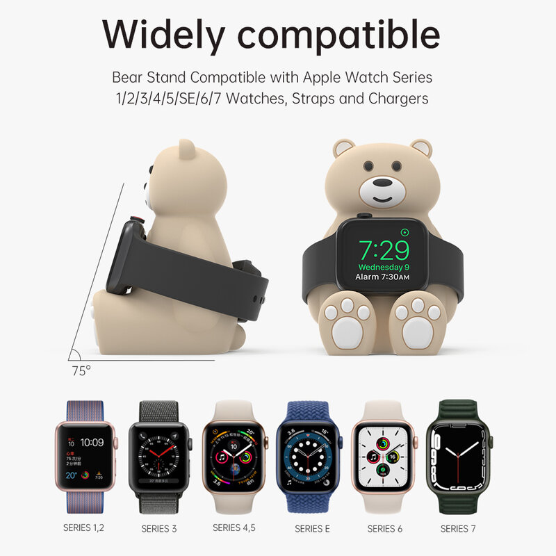 SIKAI-Soporte de cargador de silicona para Apple Watch iWatch 8 7 6 5 4 3 2 SE, estación de carga de reloj inteligente, accesorios de soporte de base