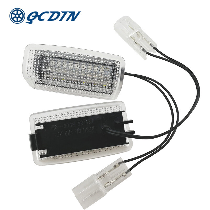 Qcdin 2 pçs led canbus luz da porta do carro strobe cortesia luz para toyota prius 6000k ultra brilhante fácil instalação luz de sinal