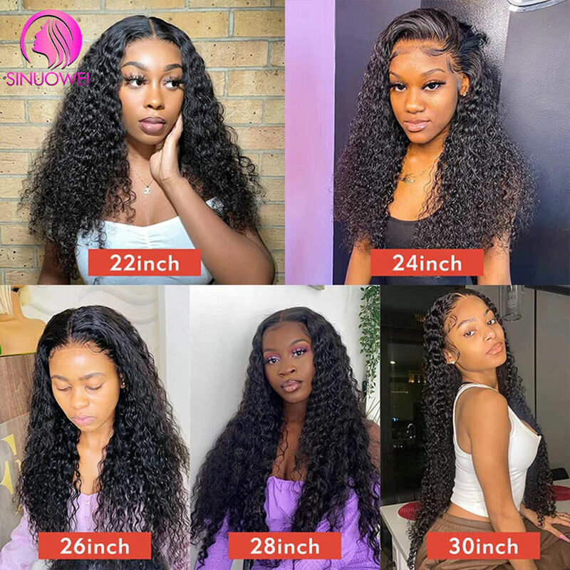 13X4 Water Wave Glueless Wig Pre-Cut HD Lace Wig For Black Women Curly Brazilian Remy Lace Frontal Human Hair Wigs