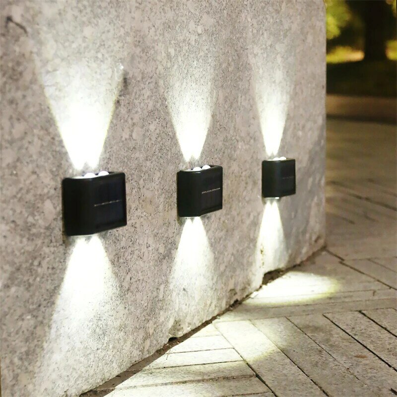 Lampu Bertenaga Surya Tahan Air Lampu Dinding Led LAMPU Sinar Matahari Luar Ruangan Lampu Pintar Naik Turun untuk Setapak Halaman Teras Kebun