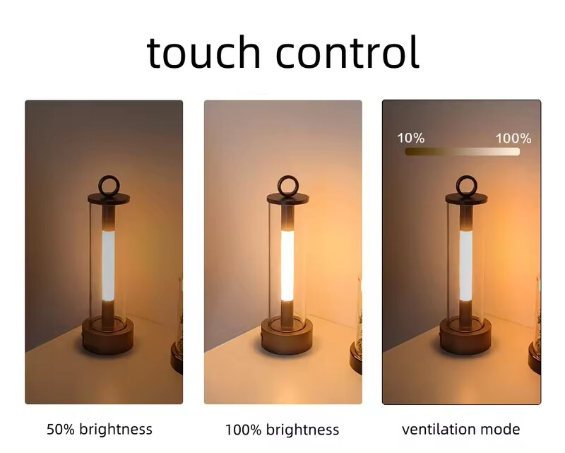 Lampe LED Tactile Rechargeable au Design Moderne, Luminaire Décoratif d'Extérieur, Idéal pour une Table de oral et, Trois Couleurs d'Ambiance Créative