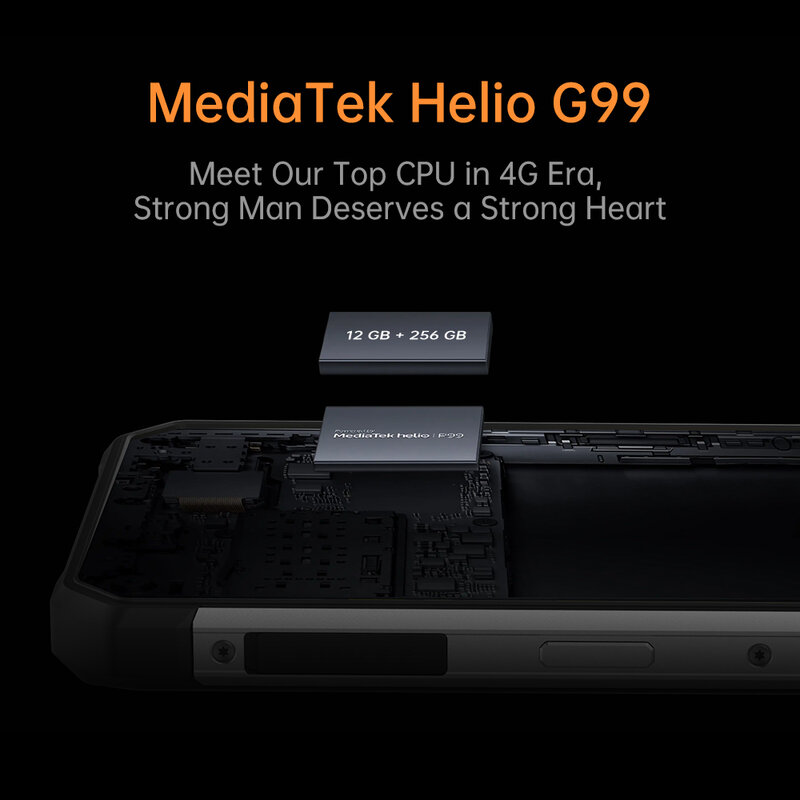 Oukitel 견고한 스마트폰, 안드로이드 13 휴대폰, 64MP MTK G99, 12GB + 256GB, 6.78 인치 FHD + 8500 mAh, WP27