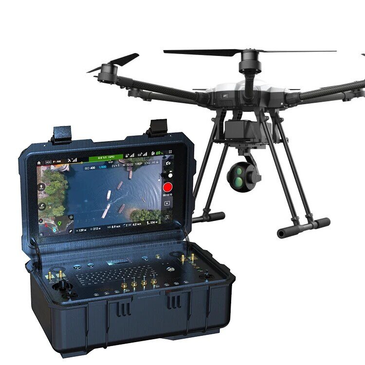 Stasiun Kontrol Tanah Drone Video RC dengan Layar Kecerahan Tinggi dengan Sistem Kontrol Jarak Jauh Tautan RC Telemetri Video