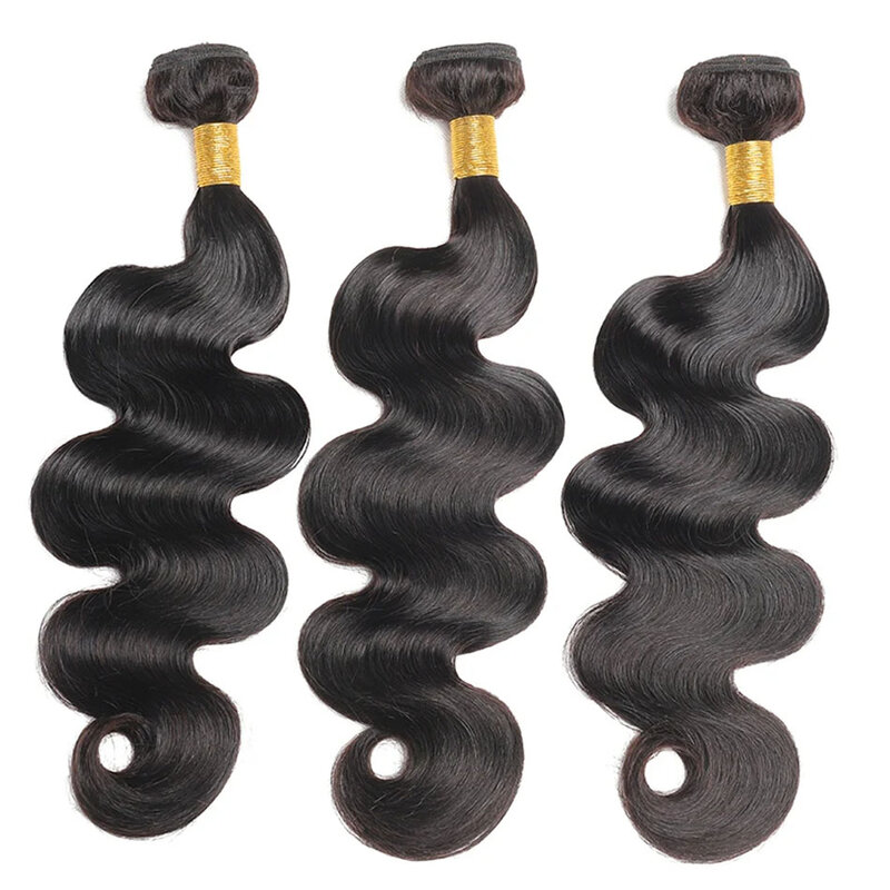 28 30 32 Inch Body Wave Human Hair Bundles with 13x4 Frontal Peruvian Hair Bundles with Frontal Remy 100% Human Hair Extension