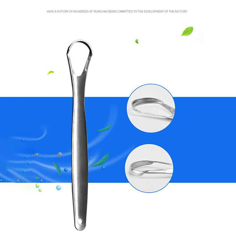 2PCS Tongue Scraper Stainless Steel Tongue Cleaner Oral Care Hygiene Scraper Oral Care Tool