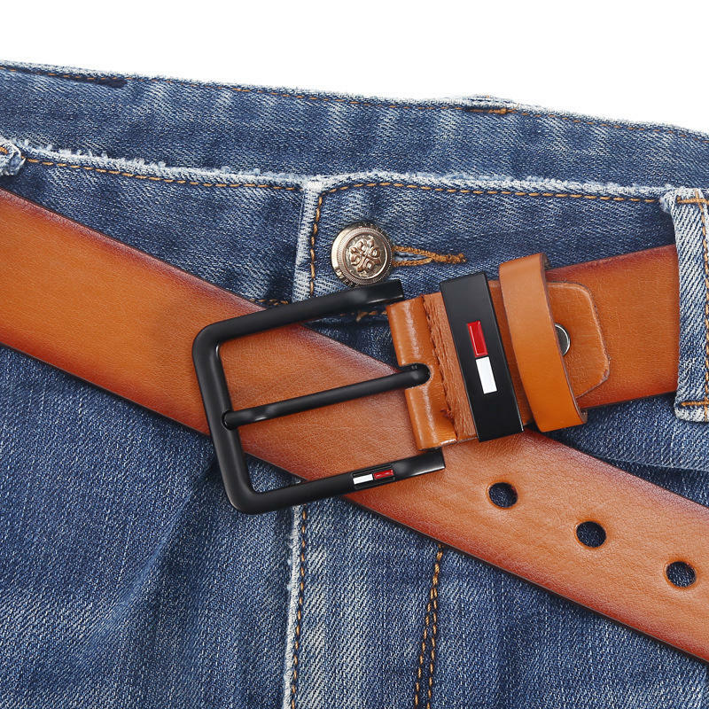 Cinturón de aleación de cuero PU para hombre, hebilla cuadrada, cinturones de ocio para negocios, moda, negro, café, marrón, 2023