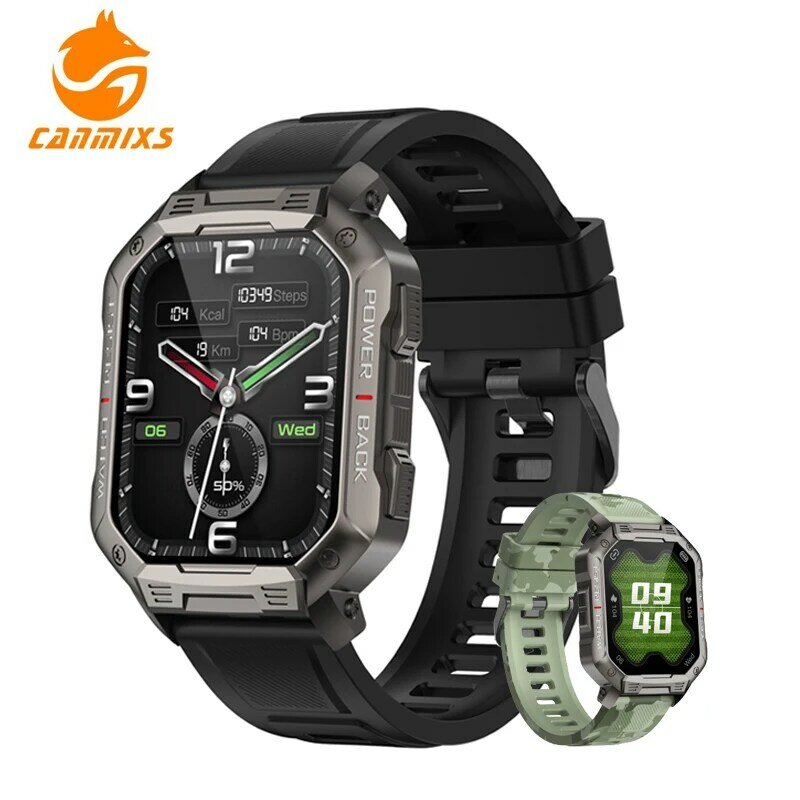 CanMixs สมาร์ทวอท์ชสำหรับชาย Bluetooth 410Mah นาฬิกาข้อมือเล่นกีฬากันน้ำ Smartwatch สำหรับ Android IOS โทรศัพท์ดิจิตอลนาฬิกา