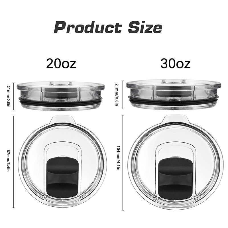 Replacement Lids Compatible with YETI 20 Oz/30 Oz Tumbler, Clear Spill Proof Tumbler Cover for YETI Cup Accessories