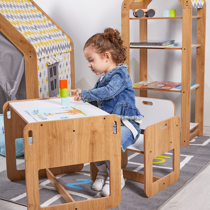 Tavolo Montessori colomba 2-4 anni, set tavolo e sedia per bambini, gioco, studio, tavolo per eventi, tavolo per bambini, regalo per mobili per bambini