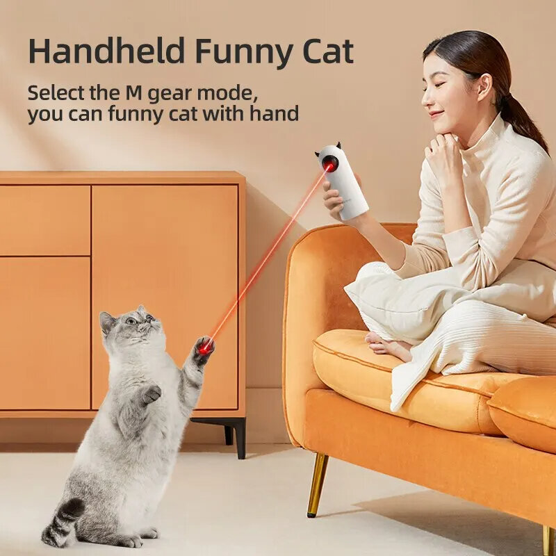 PetShare-juguetes interactivos para gatos, burlas láser automáticas para mascotas, LED electrónico, recargable por USB, juguete para mascotas de Interior para perros
