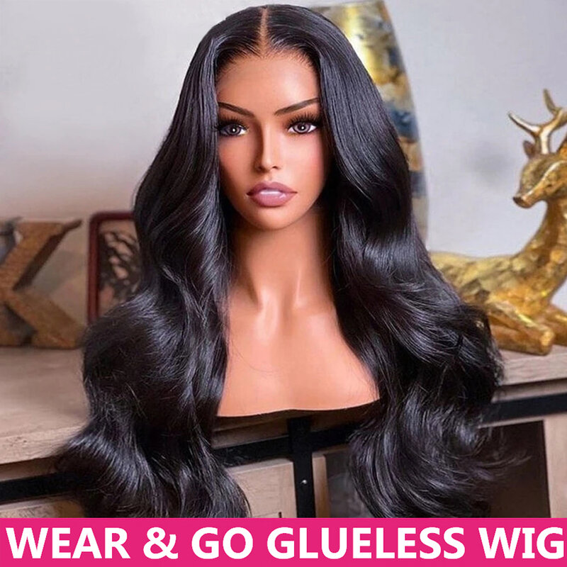 Wear And Go-pelucas de cabello humano sin pegamento para mujer, pelo brasileño ondulado, prearrancado, 13x6, HD, encaje Frontal, listo para usar