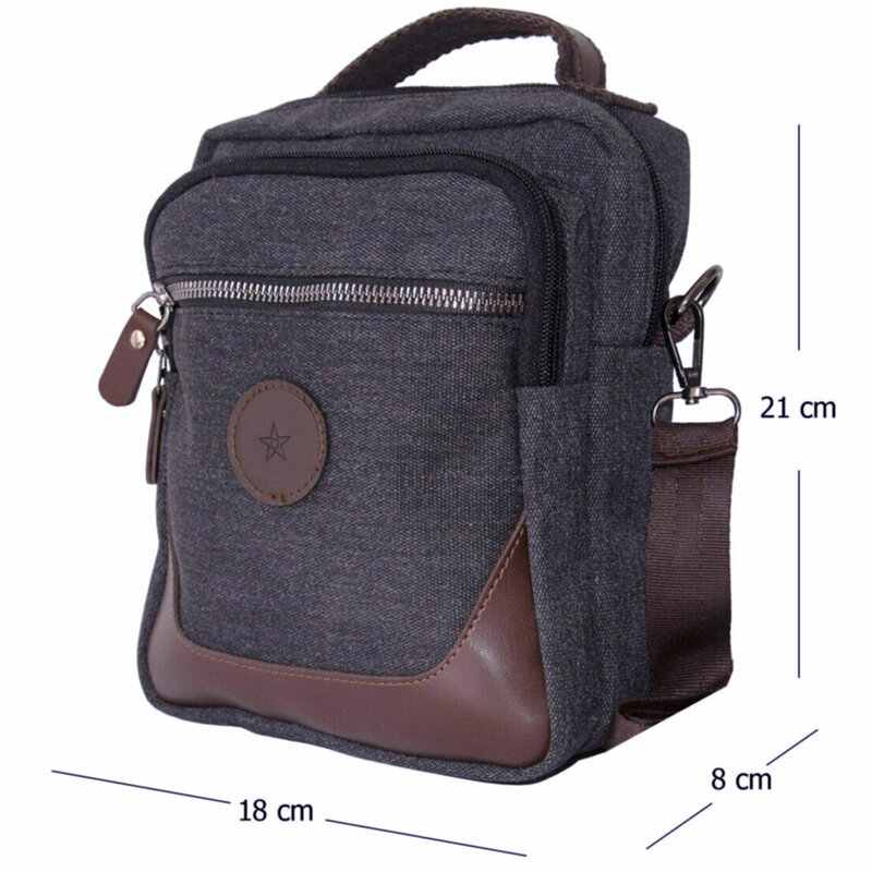 Lederax NWP46 Canvas Handbag For Men Messenger Bags Shoulder Strap Passport Wallet Coin Purse Travel Daily Male