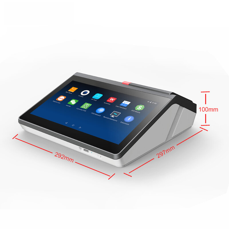 Máquina POS de 11,6 pulgadas, terminal POS con android o windows OSD, impresora de 80mm (escáner 2D opcional, segunda pantalla de 4,3 ")