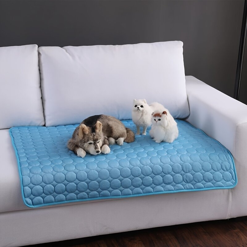 Alas pendingin anjing musim panas, tempat tidur dingin hewan peliharaan ekstra besar untuk anjing kecil besar Aksesori hewan peliharaan kucing tahan lama selimut Sofa kucing bantalan es