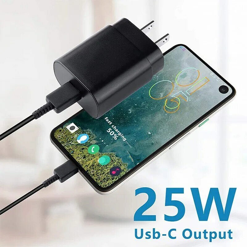 Оригинальное зарядное устройство PD 25 Вт USB C, быстрая зарядка 3,0, Сверхбыстрая зарядка с кабелем типа C для Samsung Galaxy S23 S22 S21Ultra Note 20