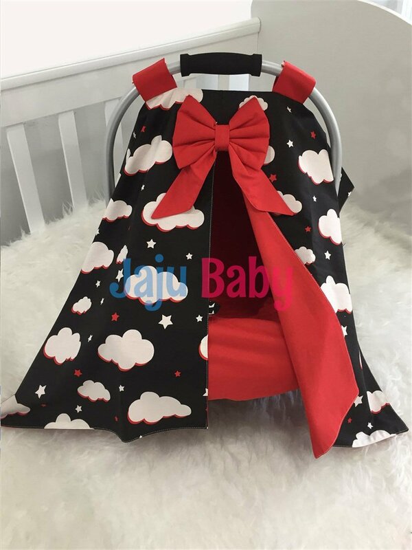 Handmade Black Cloud and Red Combination Stroller Cover and Inner Cover