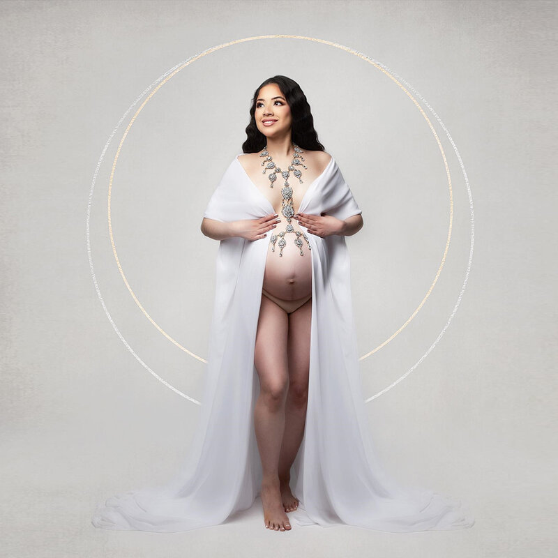 Maternity Photography Props Sexy Goddess Creative Pose Shiny Rhinestone Body Chain Jewelry Belt Photo Shoot Accessorie