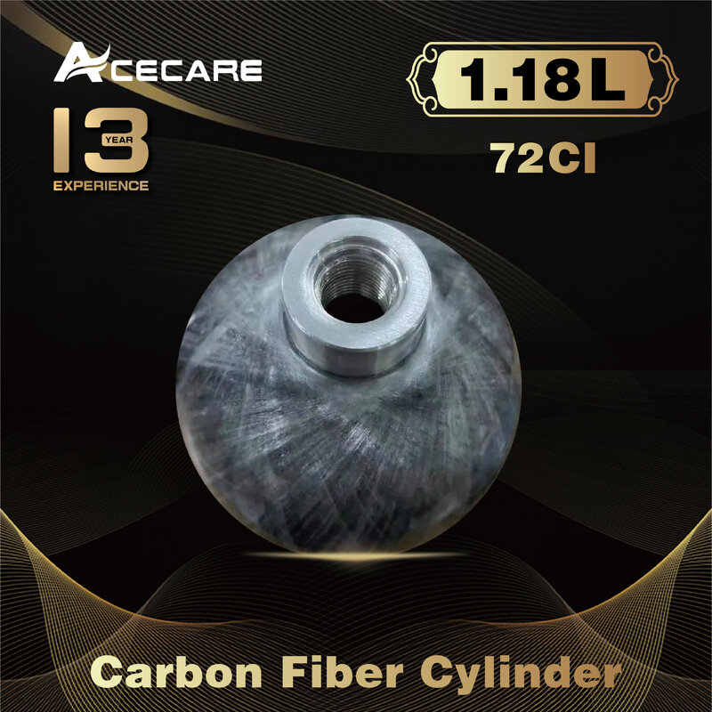 Acecare ขวดดำน้ำ72Ci 1.18L จุดคาร์บอนไฟเบอร์แรงดันสูง4500Psi อากาศส่งตรงจากอเมริกา