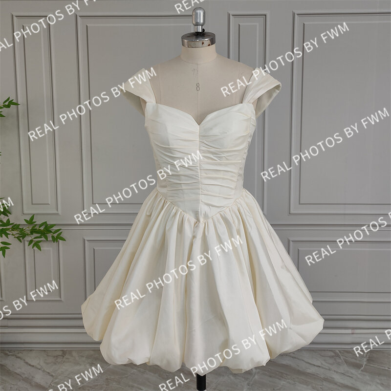 20039 # foto asli gaun pernikahan Taffeta lipit elegan untuk pengantin 2024 gaun pengantin wanita pesta malam punggung terbuka dengan atasan korset