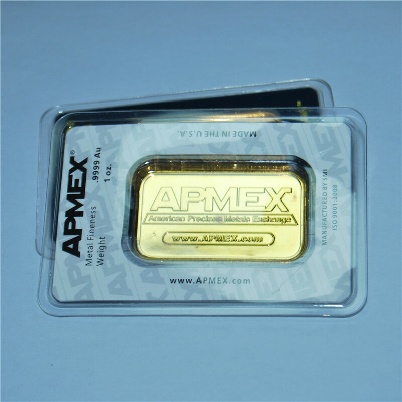 1 Oz Apmex Gold Bar Hoge Kwaliteit Vergulde Apmex Edelmetaal Niet-Magnetische Zilveren Bar Hot Selling Relatiegeschenk Collectible