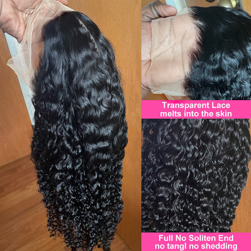 Peluca de cabello humano rizado para mujer, postizo de encaje frontal HD de 13x4, 13x6, 30 y 40 pulgadas, sin pegamento, 100% a la venta