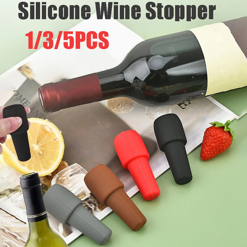 Penyumbat botol anggur silikon, alat dapur segar anggur sampanye dapat digunakan kembali